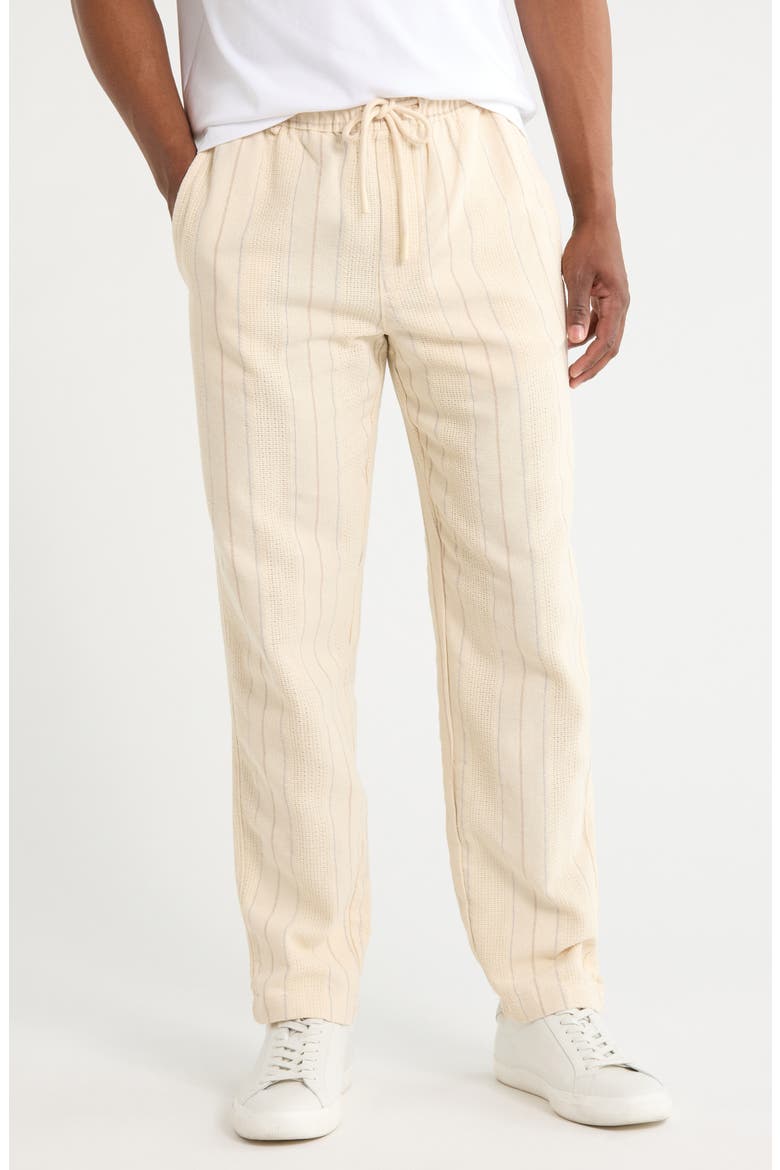 Stripe Drawstring Pants, Main, color, SAND