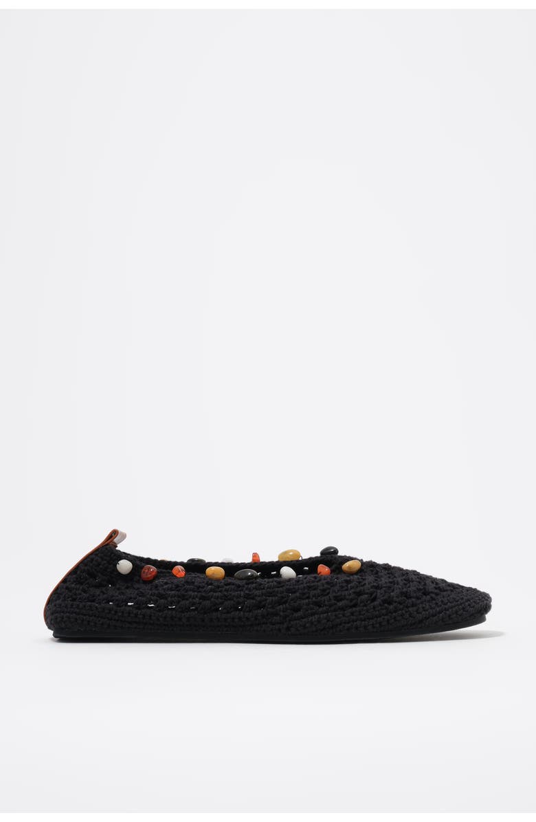 Bimba y Lola Crochet Ballerina With Stones, Main, color, Black
