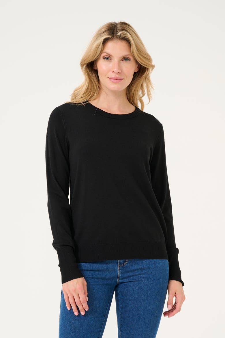 KAlizza Round Neck Regular Fit Pullover, Main, color, Black Deep