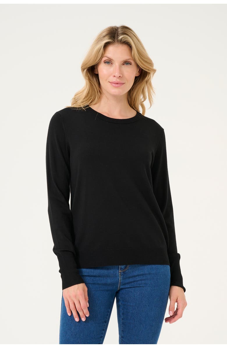 Kaffe KAlizza Round Neck Regular Fit Pullover, Main, color, Black Deep