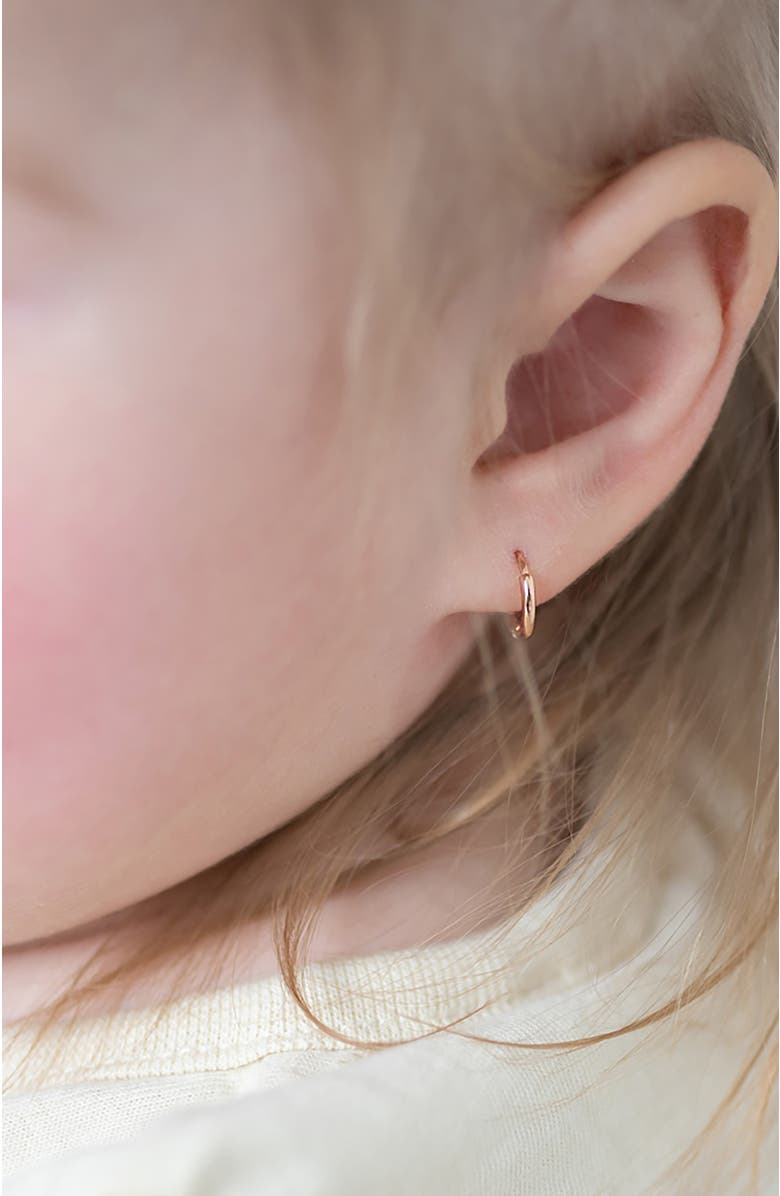 In Season Jewelry 14k The Tiny Hoop Earrings, Alternate, color, Rose Gold