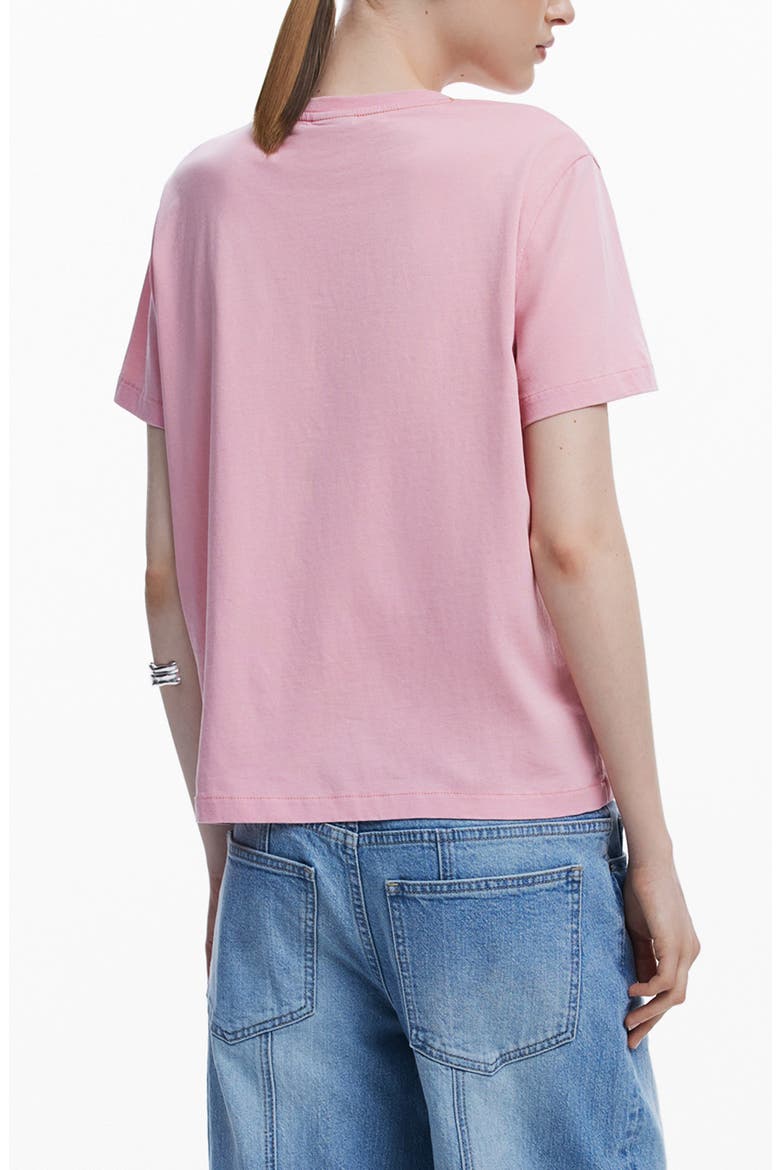 By the Sea Embroidered Cotton T-Shirt, Alternate, color, PINK