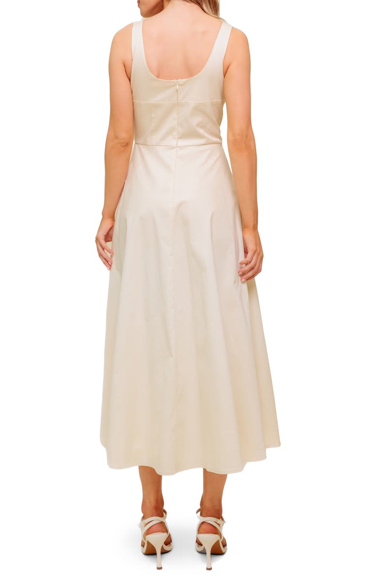 FLYING TOMATO Sweetheart Twill Maxi Dress, Alternate, color, Cream