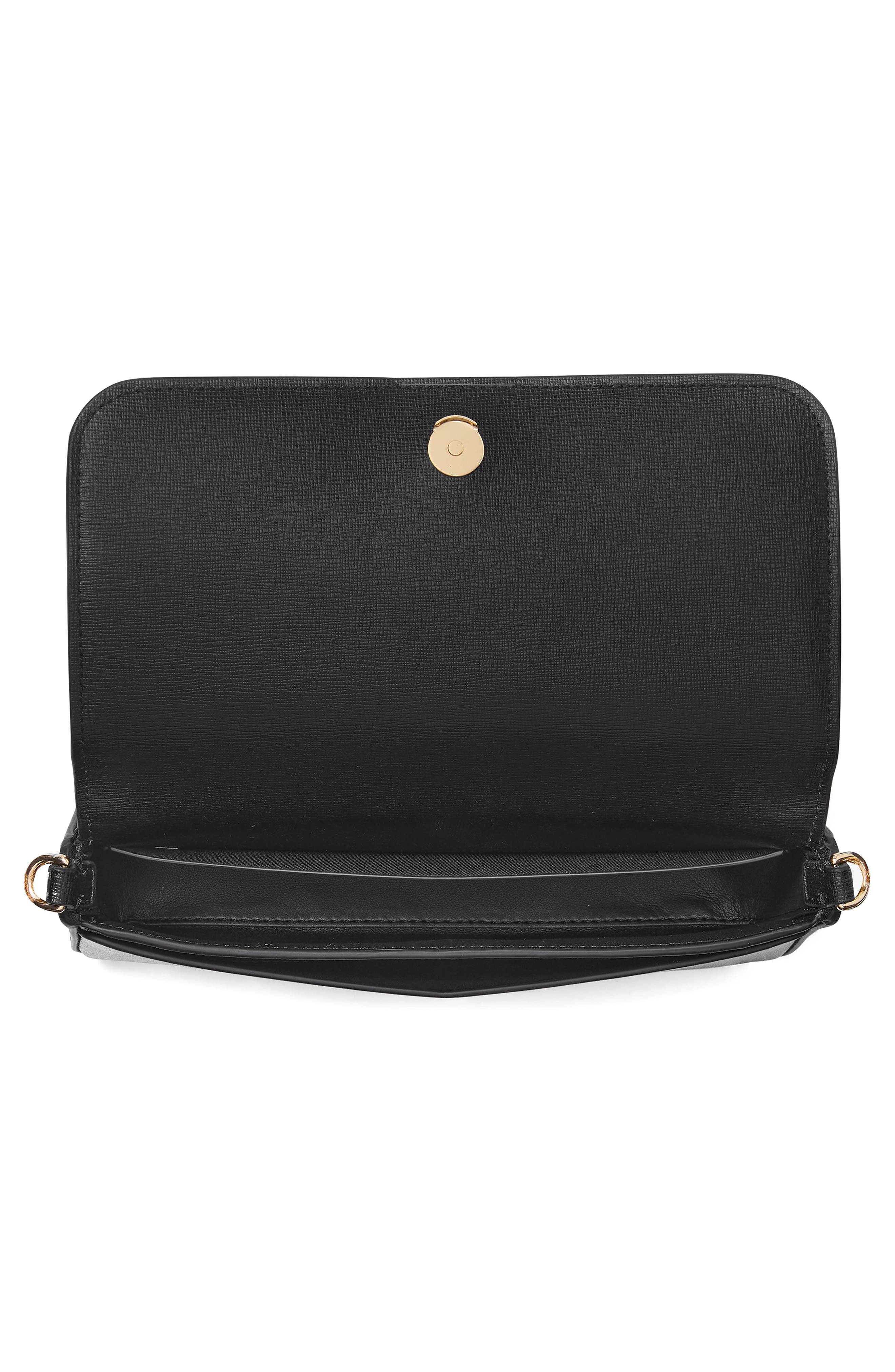Kate Spade New York devin saffiano flap clutch, Alternate, color, Black