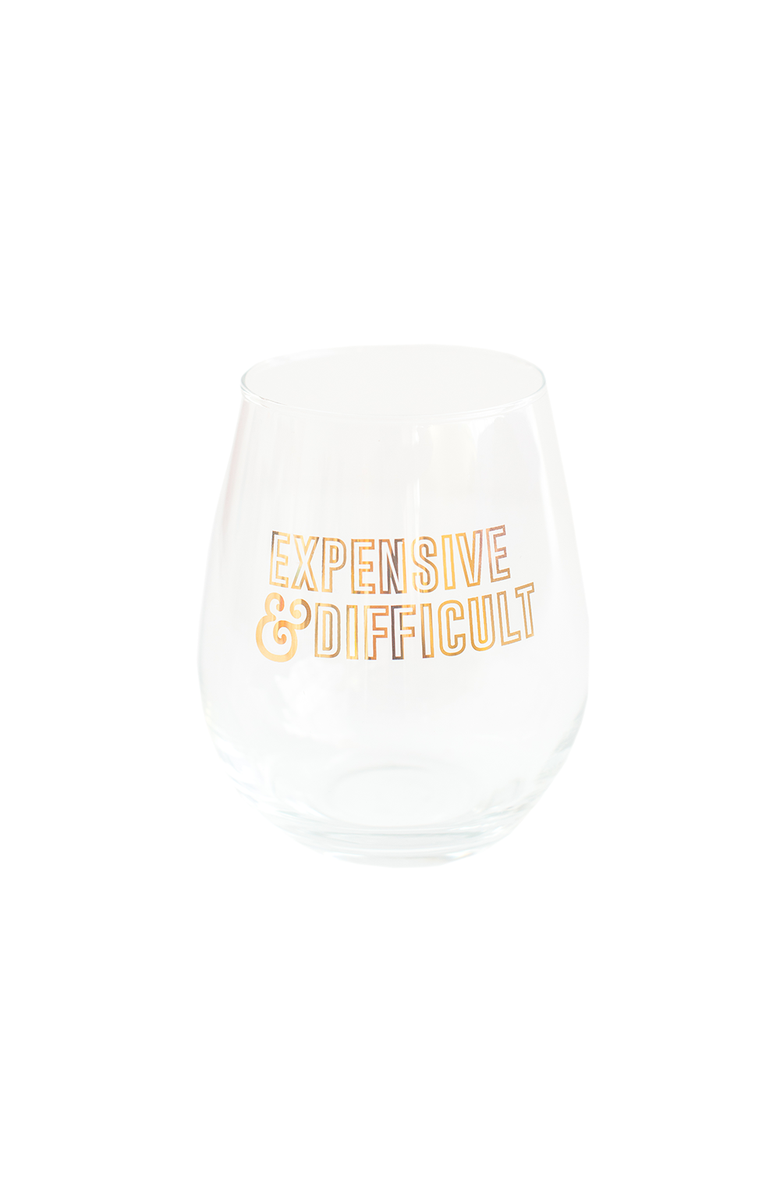 Jollity & Co Expensive & Difficult Wine Glass, Main, color, Assorted Pre-Pack