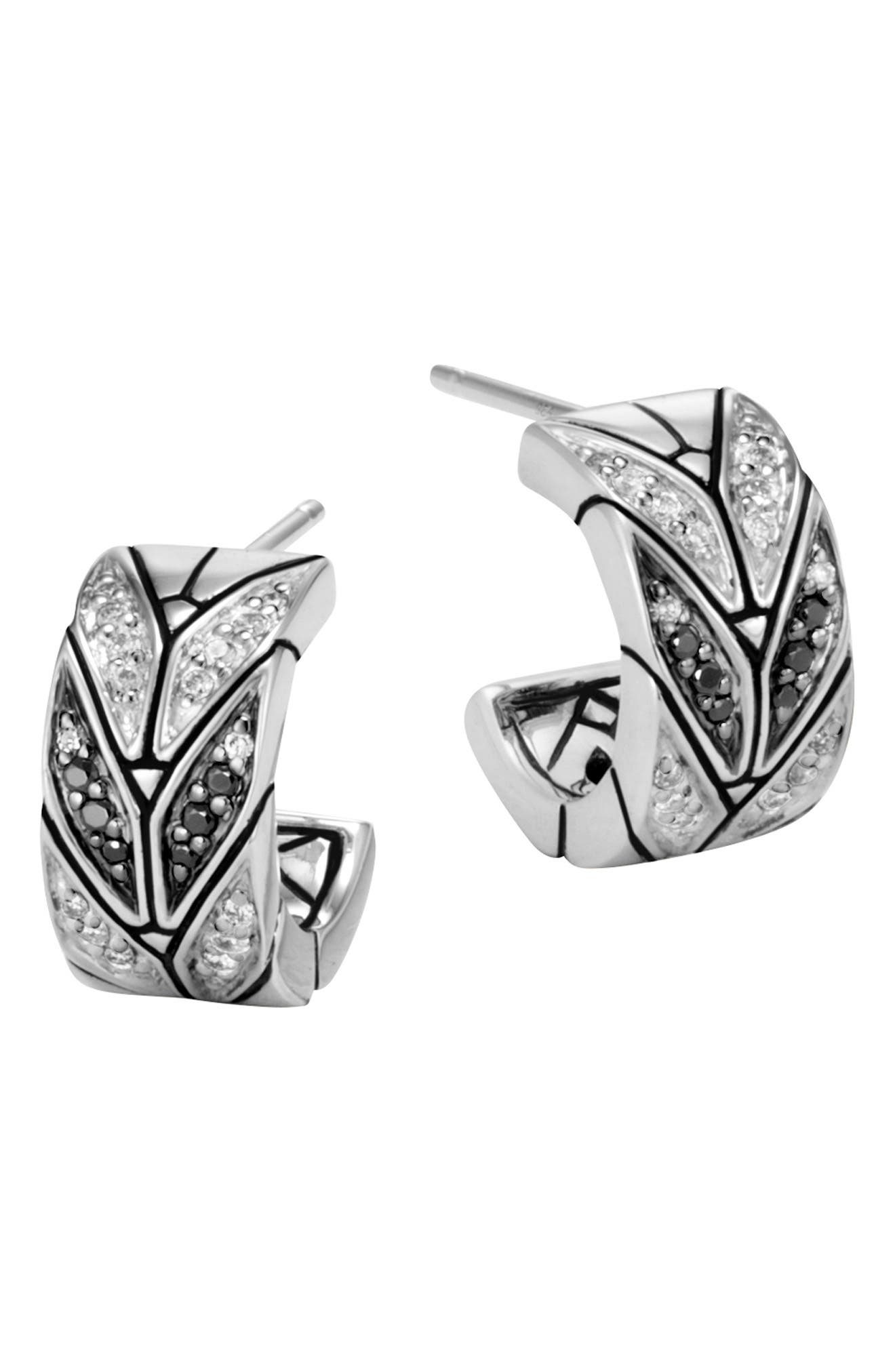 John Hardy Modern Chain Pavé Hoop Earrings