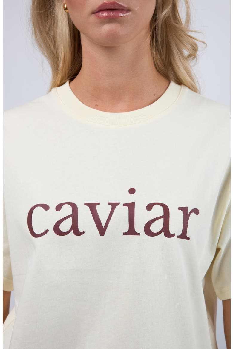 Caviar Boxy Cotton Graphic T-Shirt, Alternate, color, CREAM