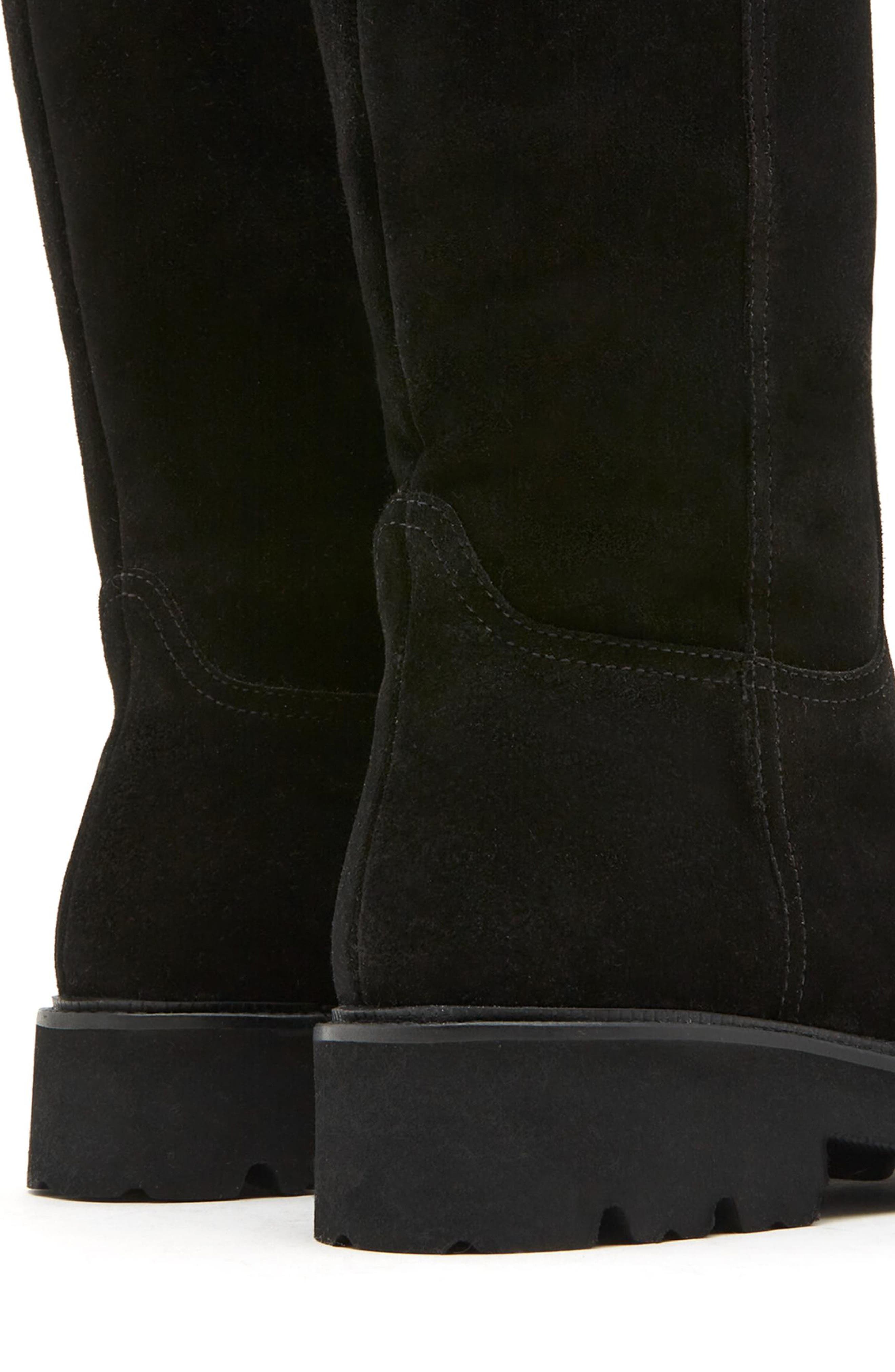 Adapt City Dry™ Leather Genuine Shearling Lined Knee High Boot, Alternate, color, BLACK SUEDE