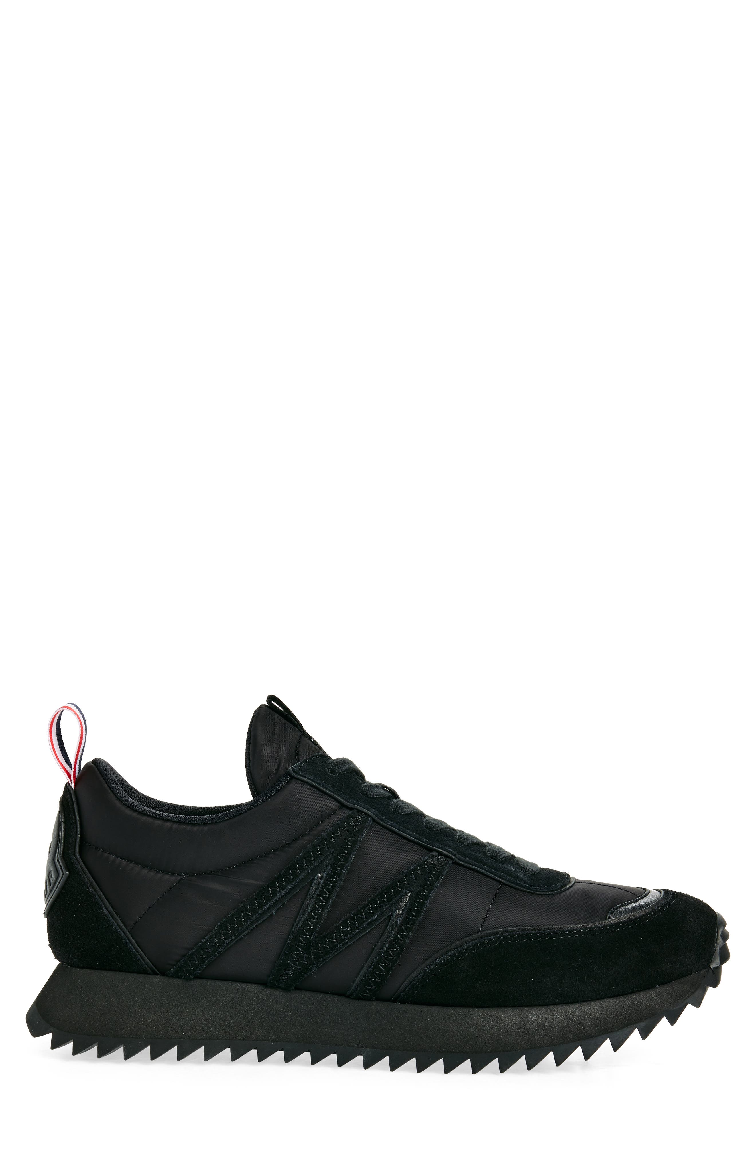 Moncler Pacey Mixed Media Sneaker, Alternate, color, Black