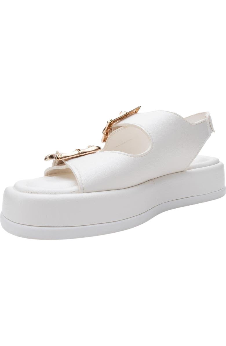 Prologue Shoes Slope Double Strap Sandal, Alternate, color, White Faux Leather