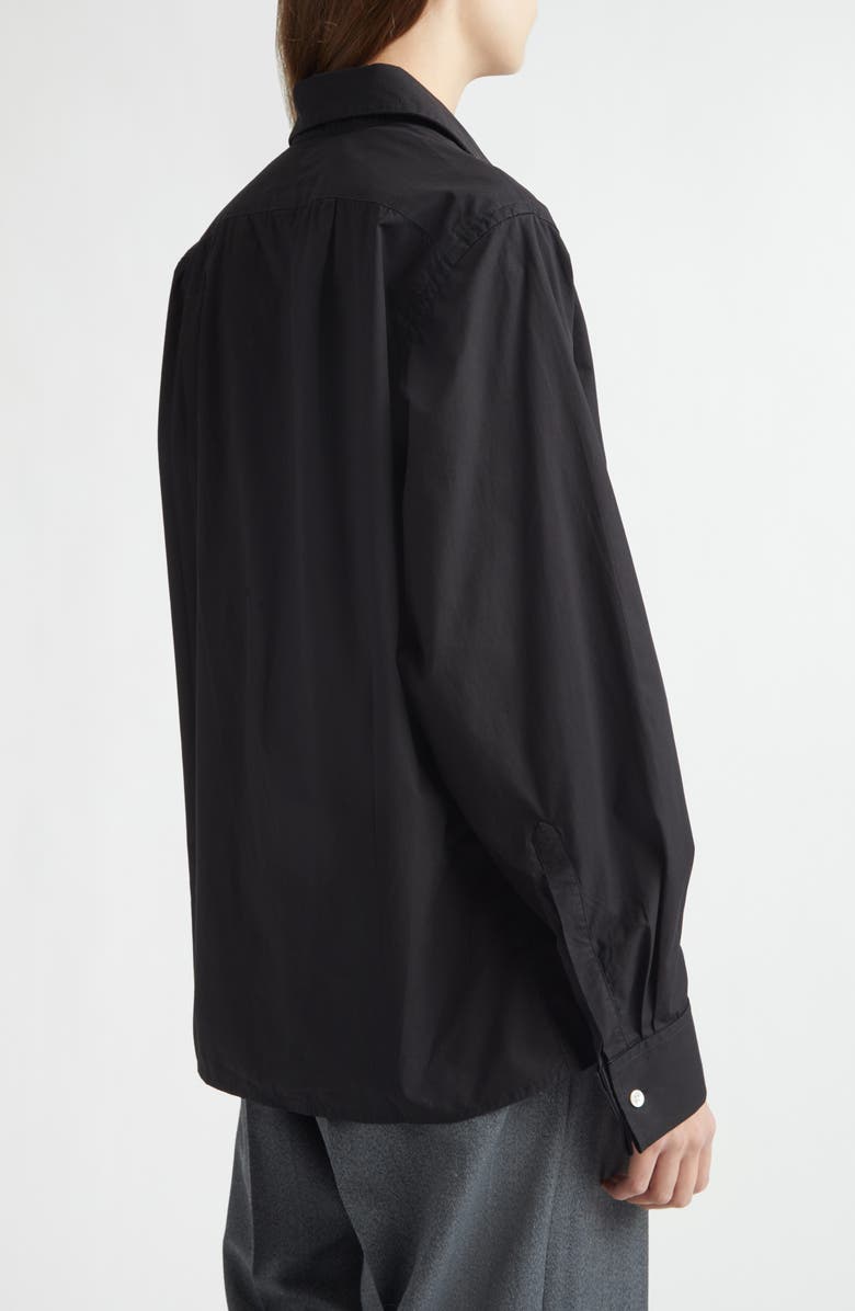 EMILY DAWN LONG Jeff's Cotton Poplin Button-Up Shirt, Alternate, color, Solid Black