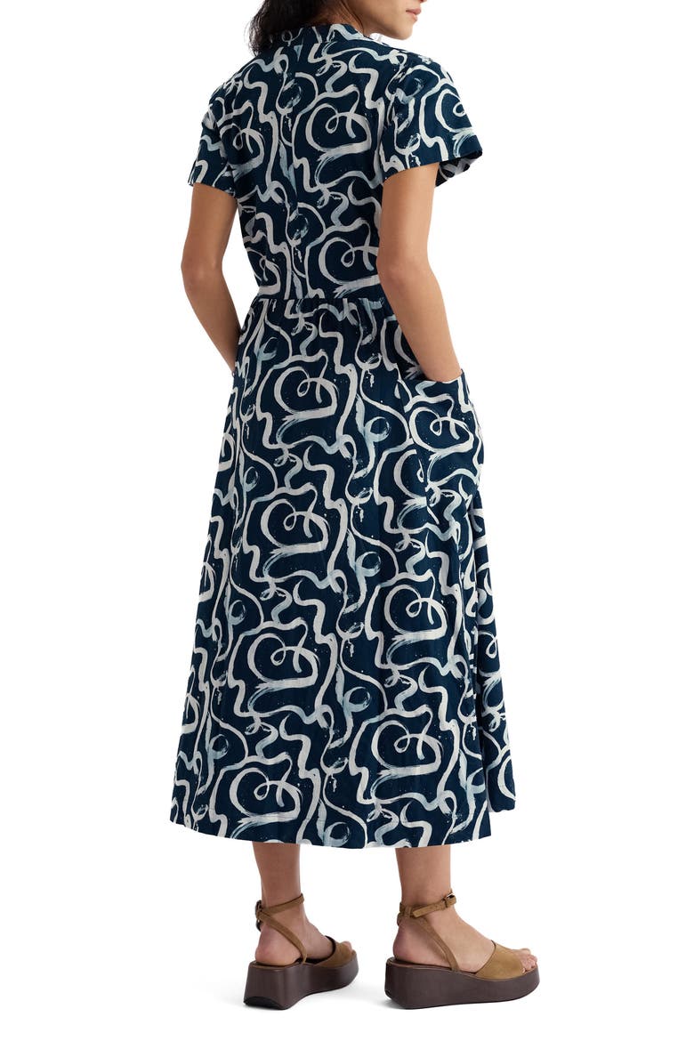 Fowen Print Organic Cotton Shirtdress, Alternate, color, INK STROKES MARITIME