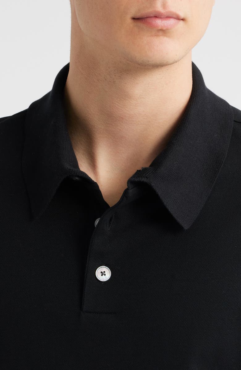 FRAME Silk & Cotton Polo, Alternate, color, Black