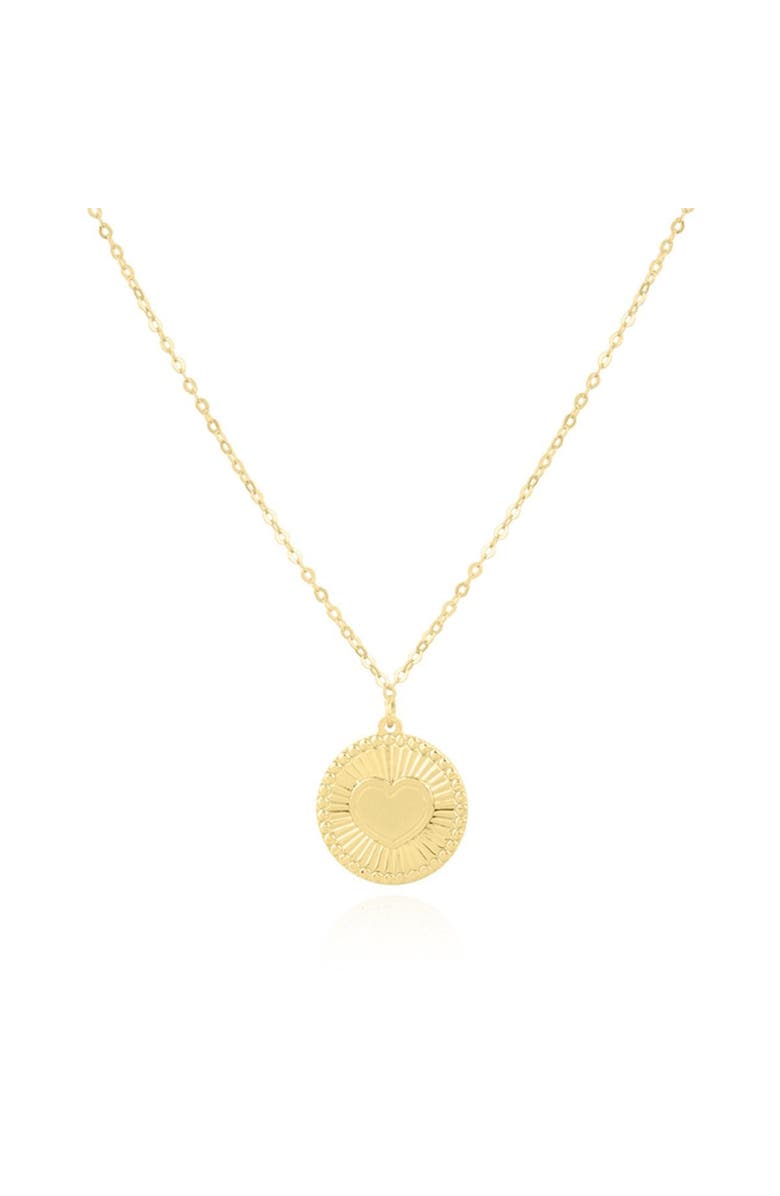 The Lovery Fine Jewelry Gold Heart Medallion Necklace, Main, color, 