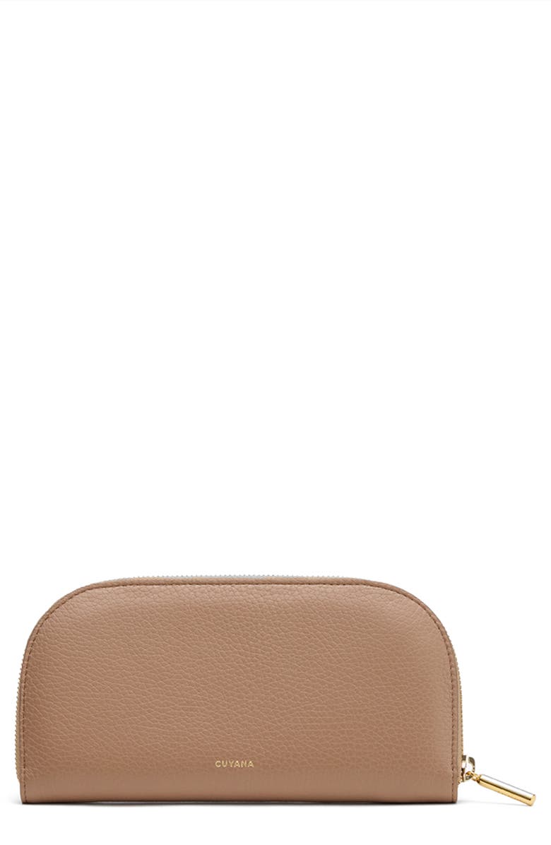 Cuyana Curved Leather Wallet, Main, color, Cappuccino