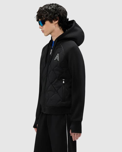 Alpenhaus Bornant Hybrid Insulated Bomber Jacket With Removable Hood In Black