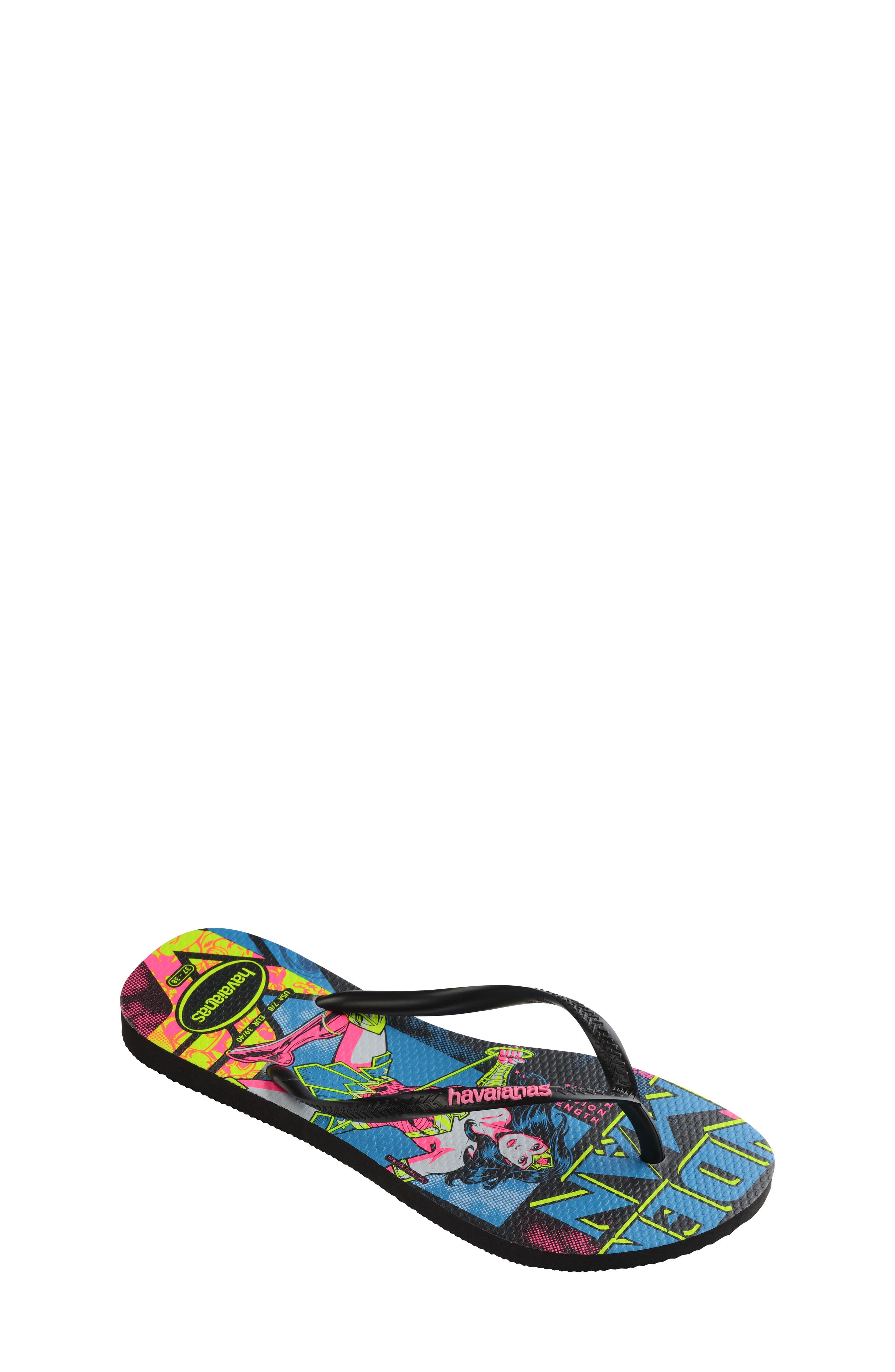 Havaianas Wonder Woman Mismatched Flip Flop, Alternate, color, 