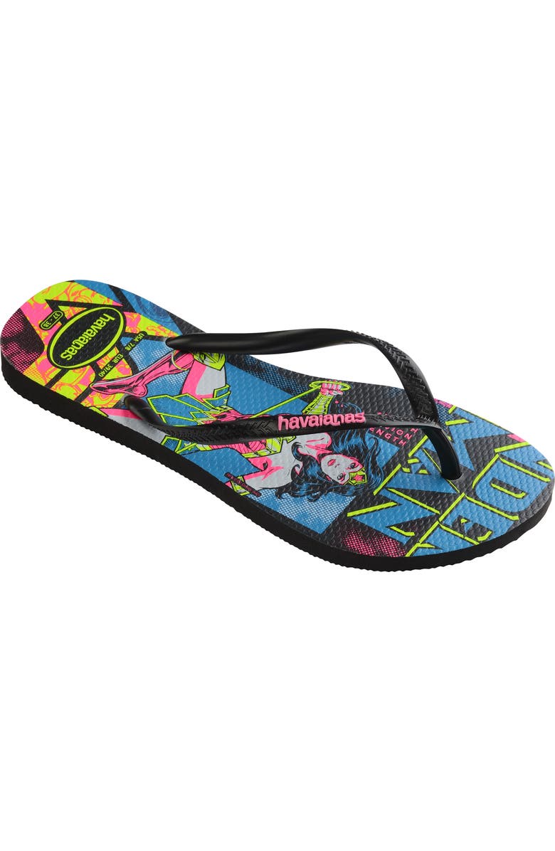 Havaianas Wonder Woman Mismatched Flip Flop, Alternate, color,