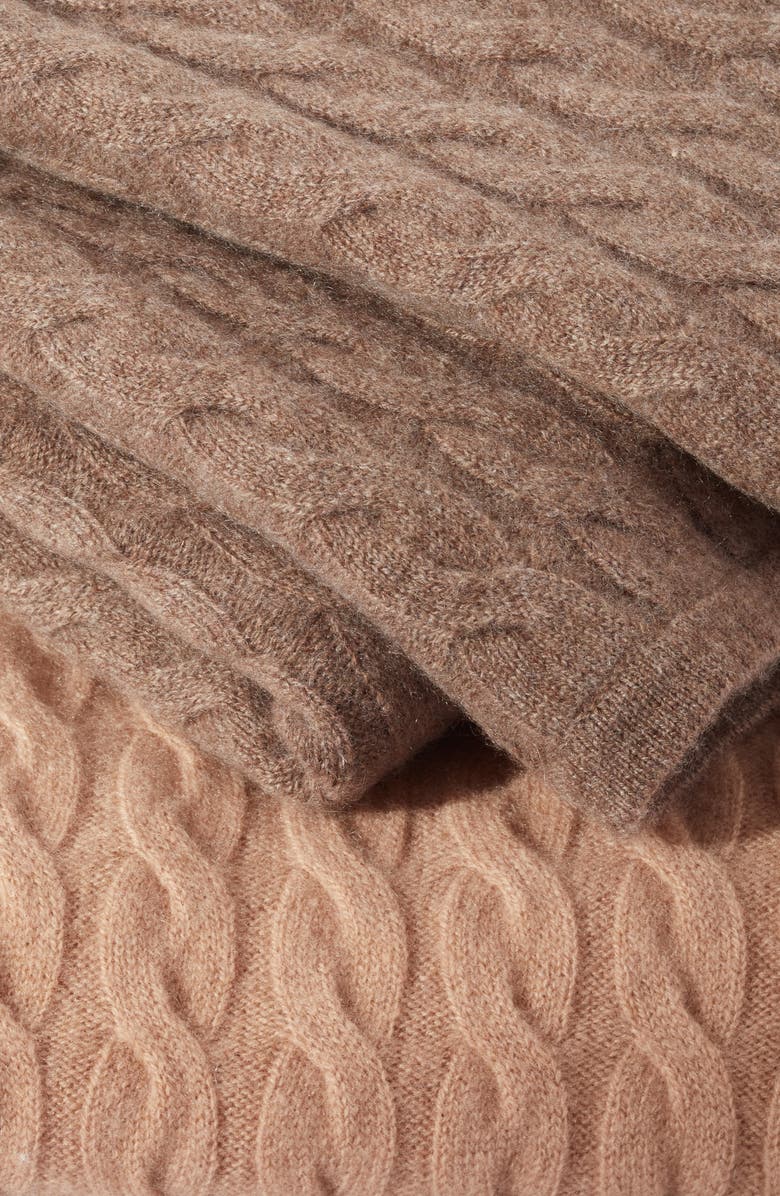 Nordstrom Cable Cashmere Throw Blanket, Alternate, color,