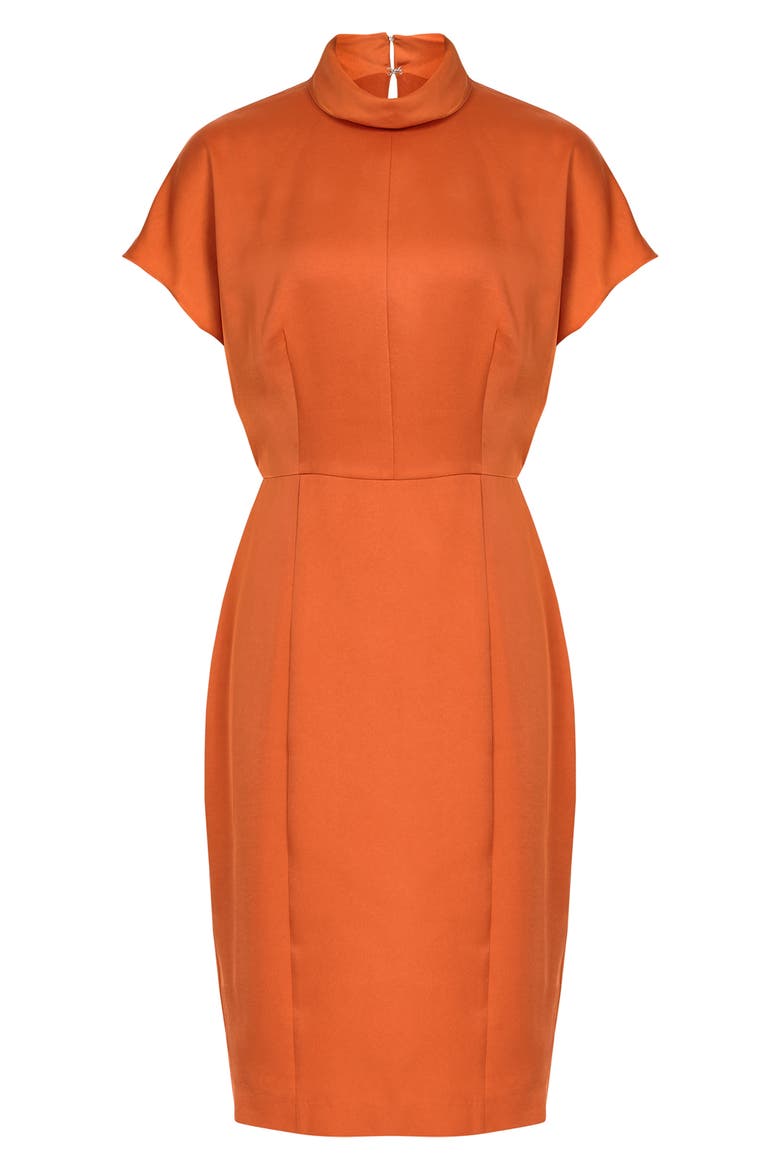 Rex Mock Neck Sheath Dress, Alternate, color, BURNT ORANGE
