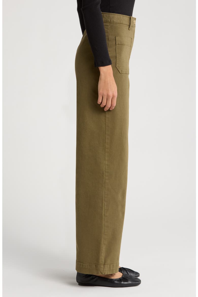 Ultra High Waist Patch Pocket Wide Leg Pants, Alternate, color, OLIVE BURNT