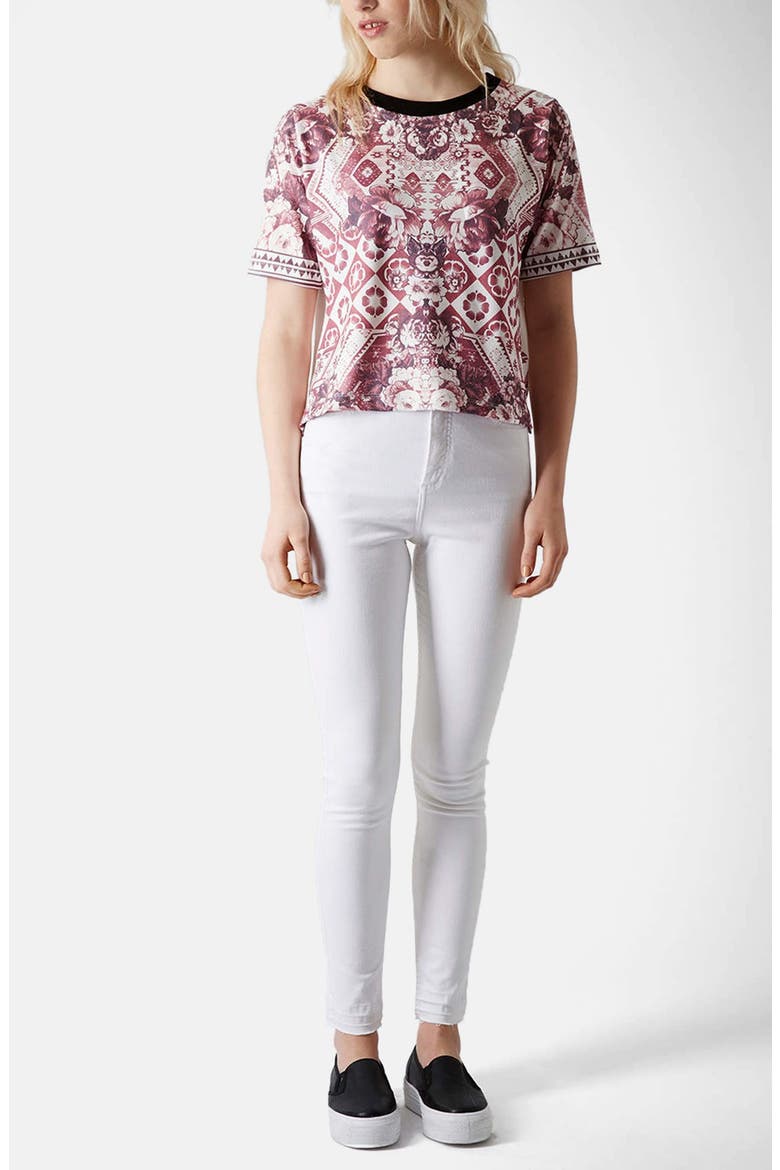 Moto 'Jamie' Skinny Jeans, Alternate, color, WHITE