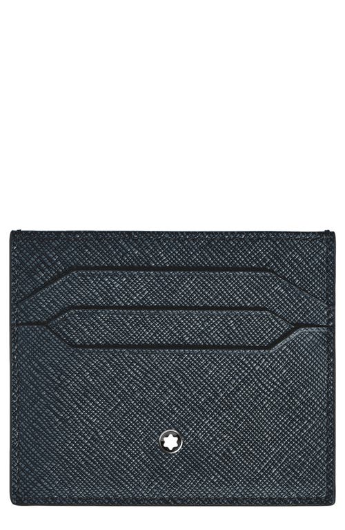 Montblanc Sartorial Leather Card Holder In Blue