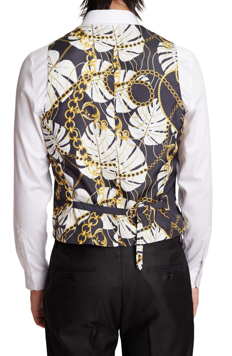 PAISLEY & GRAY Marylebone Modern Fit Double Breasted Vest, Alternate, color, Soft Black Shark