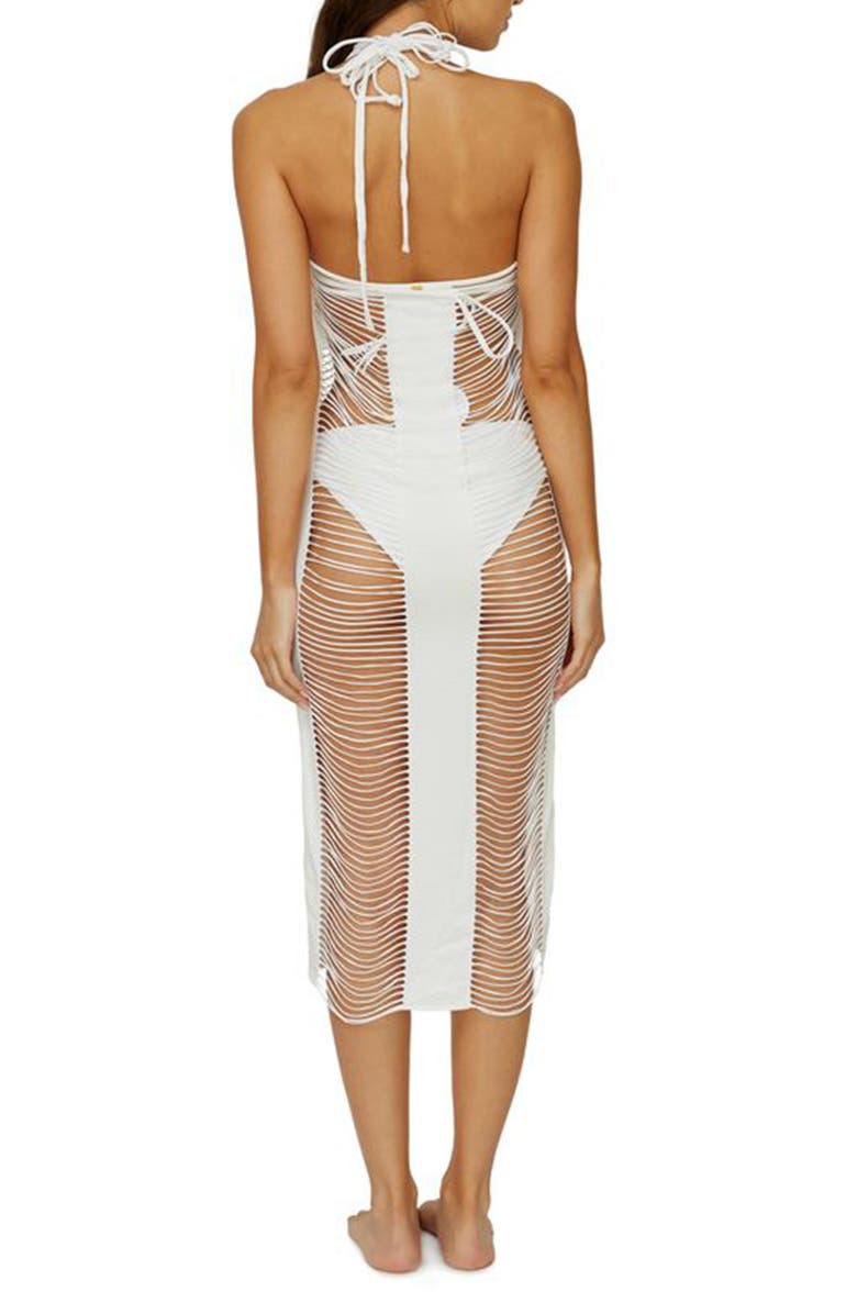 PQ SWIM Monique Fringe Halter Cover-Up Dress, Alternate, color, Ha