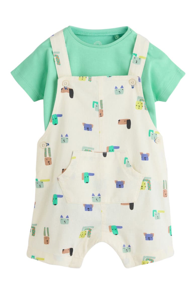 Character All Over Print Romper & Bodysuit, Main, color, GREEN