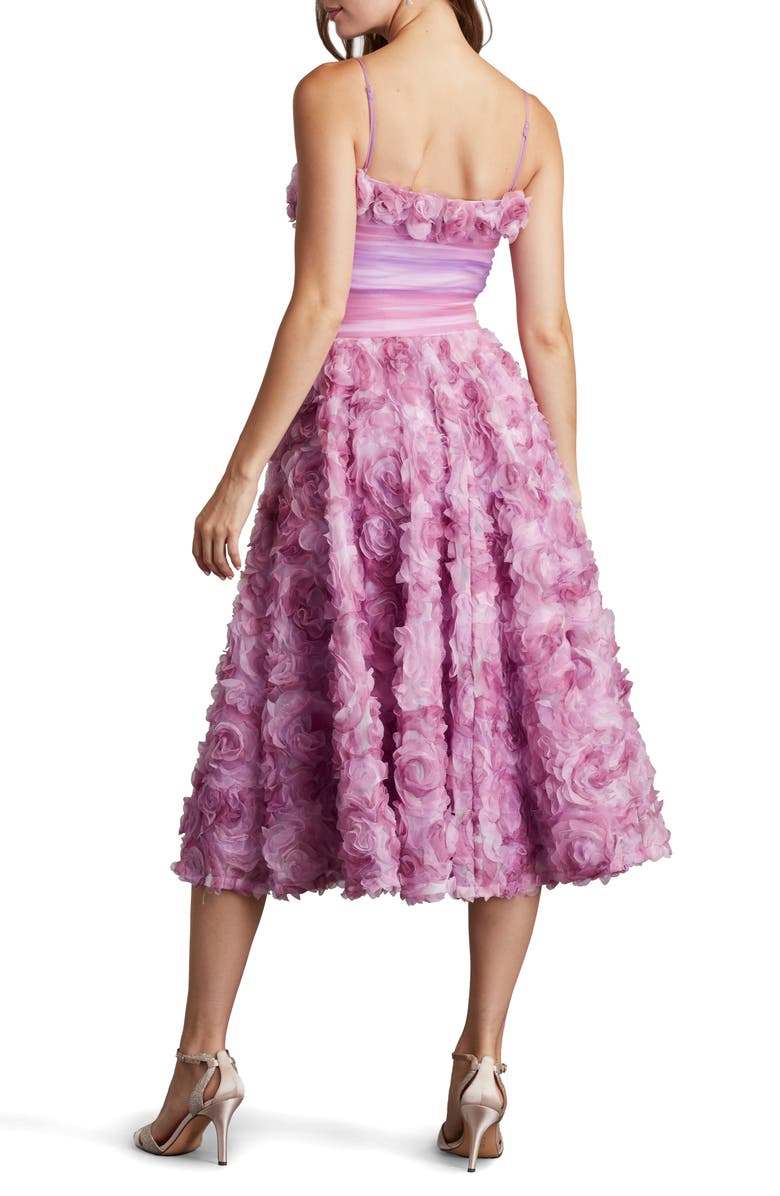 Tadashi Shoji 3-D Floral Cocktail A-Line Dress, Alternate, color,
