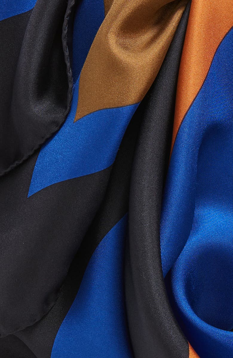 Saint Laurent Carre Forme Geo Print Silk Square Scarf, Alternate, color, 