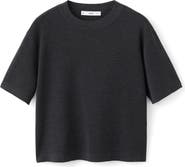 MANGO Short Sleeve Wool 
Cotton Crewneck Sweater