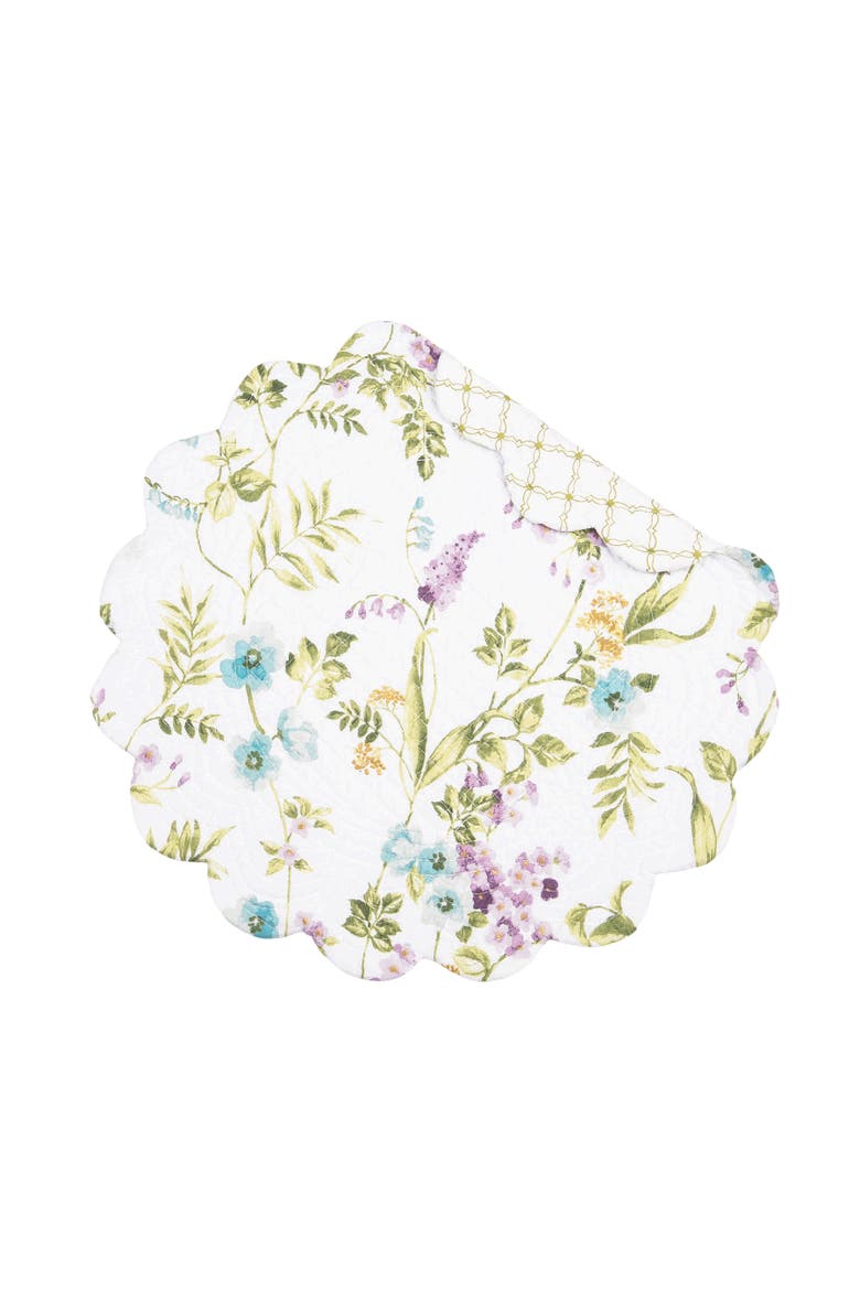 Carley Round Placemats Set of 6 17", Alternate, color, Green