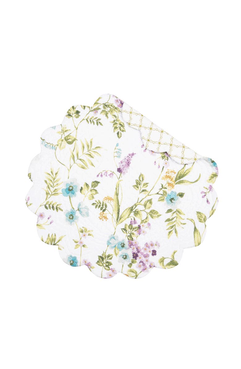 C&F Home Carley Round Placemats Set of 6, 17", Alternate, color, Green