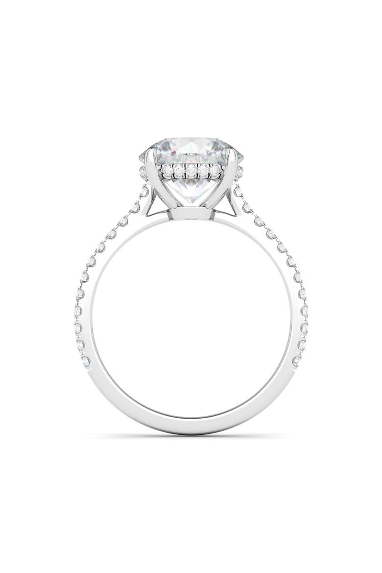 Round Brilliant Cut Pavé Lab Grown Diamond Ring, Alternate, color, 2.50 CTW 18K WHITE GOLD
