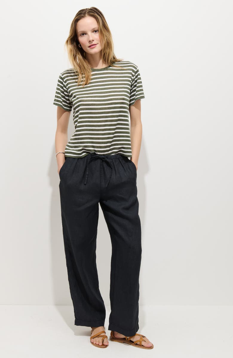 Alex Mill Hudson Linen Drawstring Pants, Alternate, color, Black