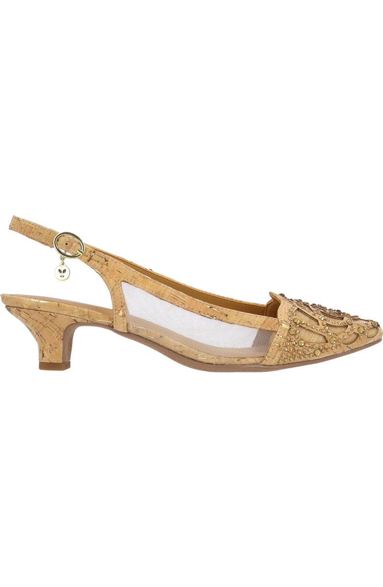 J. Reneé Elsinora Mesh Embellished Slingback Pump, Alternate, color, Natural/ Gold