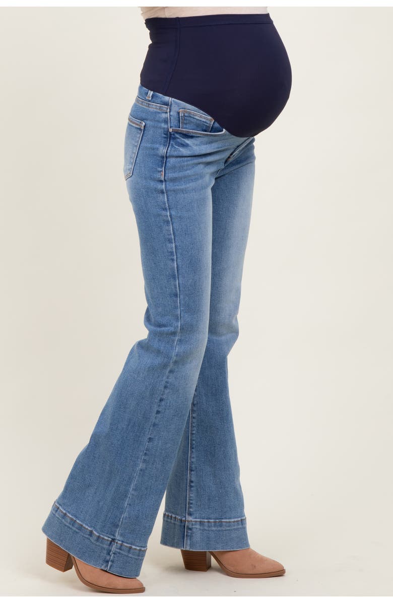 PinkBlush High Rise Flare Maternity Jeans, Alternate, color, Blue