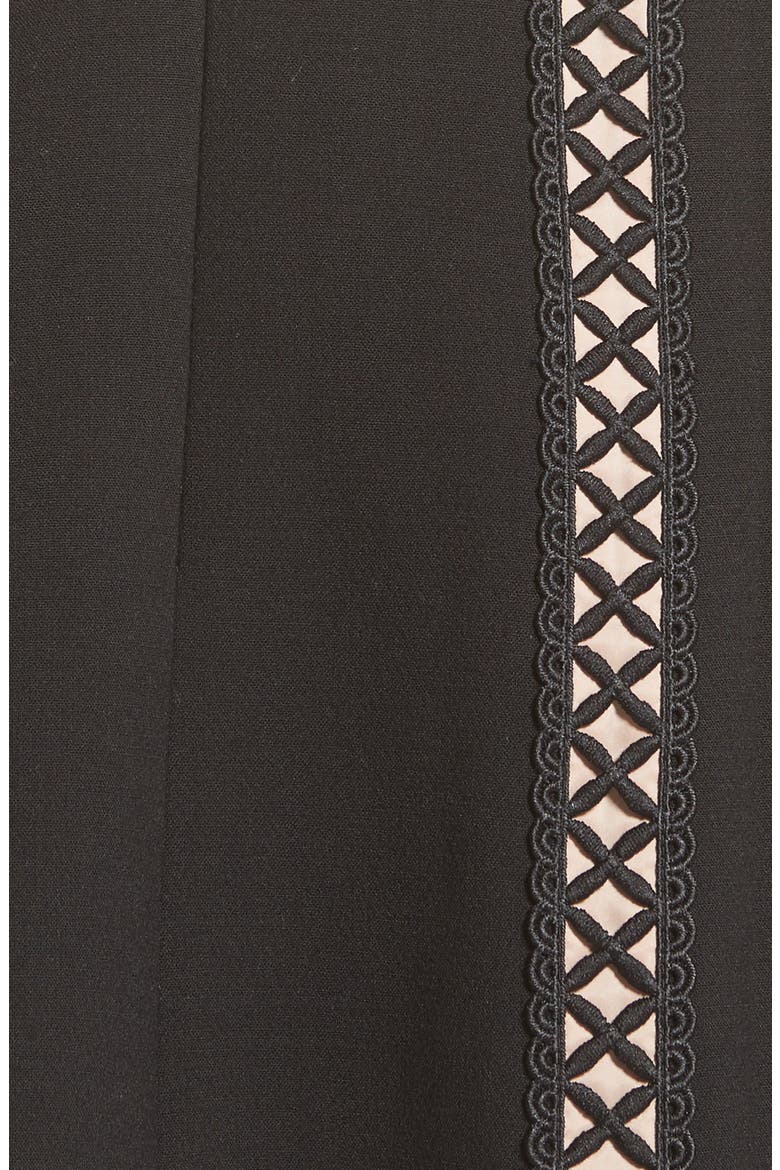 Bow Detail Minidress, Alternate, color, BLACK/ WHITE