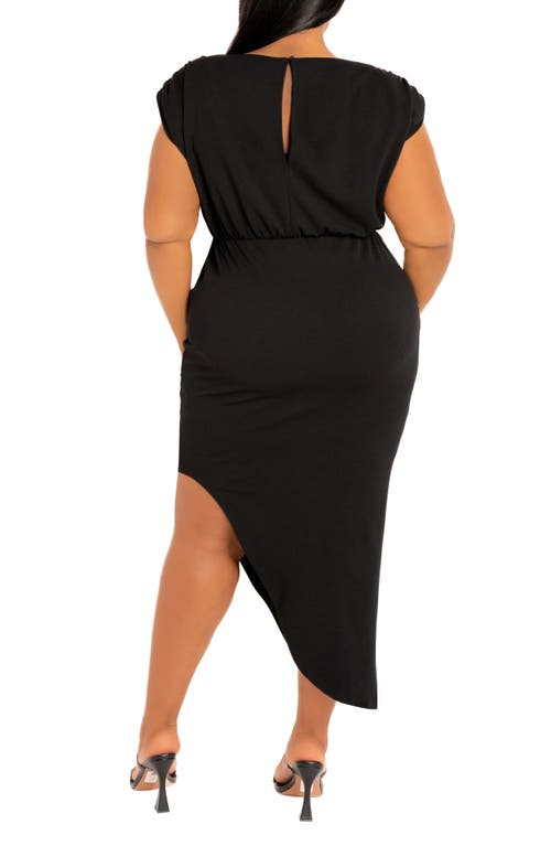 BUXOM COUTURE BUXOM COUTURE SLEEVELESS ASYMMETRIC HEM DRESS