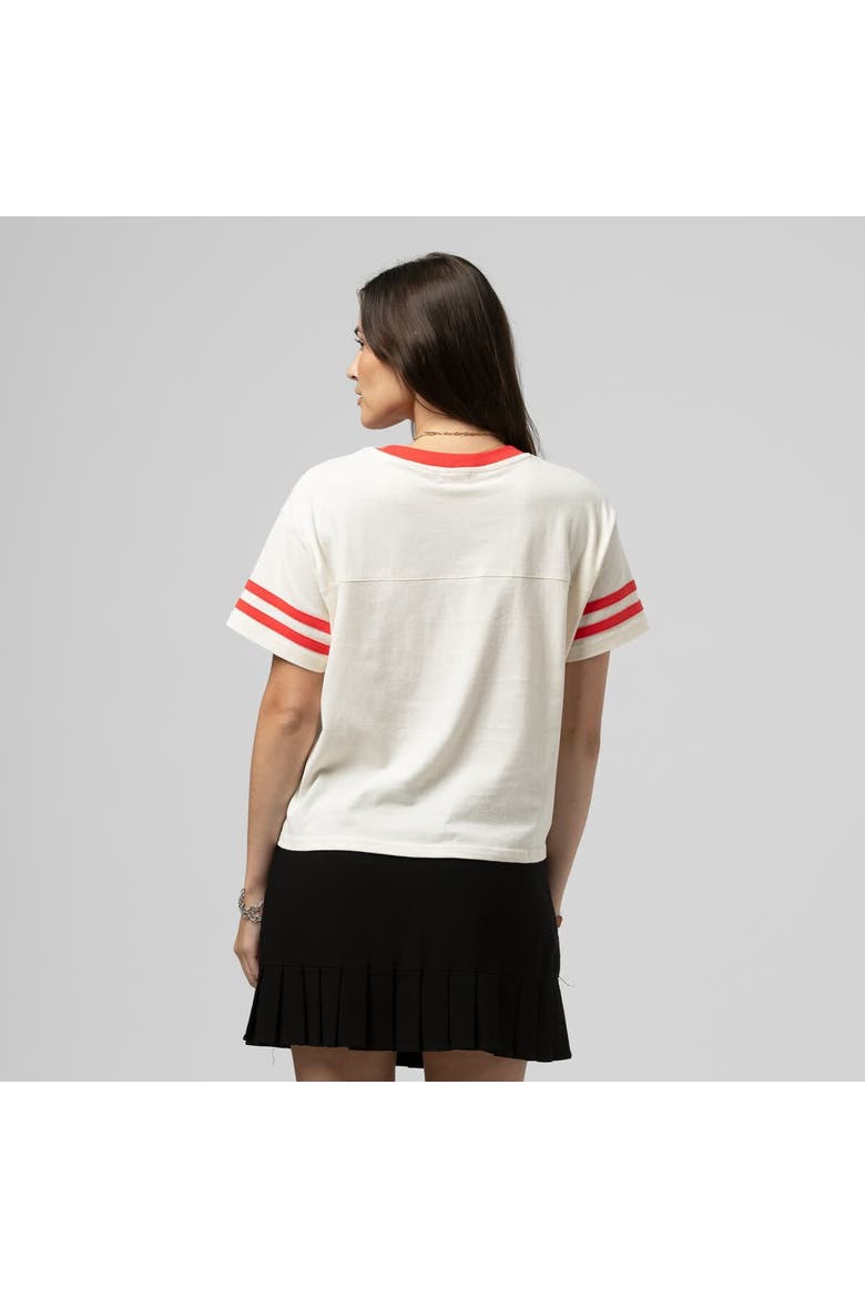 Women's Mitchell & Ness  Cream New York Yankees Cooperstown Collection Cropped Yoke T-Shirt, Alternate, color, Cream