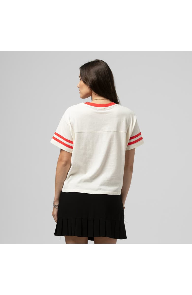 Mitchell & Ness Women's Mitchell & Ness Cream New York Yankees Cooperstown Collection Cropped Yoke T-Shirt, Alternate, color, Cream