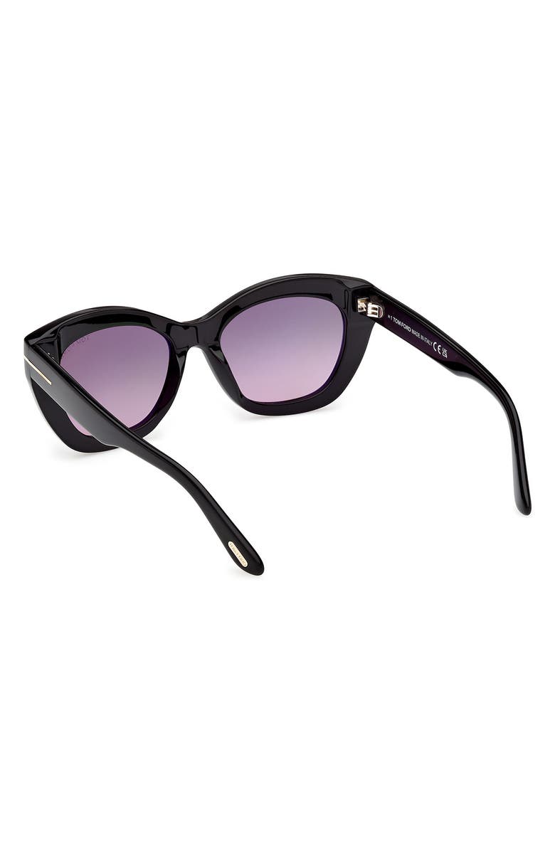TOM FORD Linda 53mm Butterfly Sunglasses, Alternate, color, Shiny Black/ Purple Lenses
