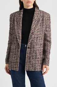 BOSS Jovanamia One-Button Tweed Blazer