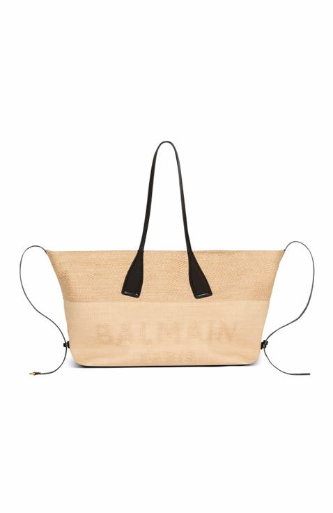 Track Raffia Tote Bag