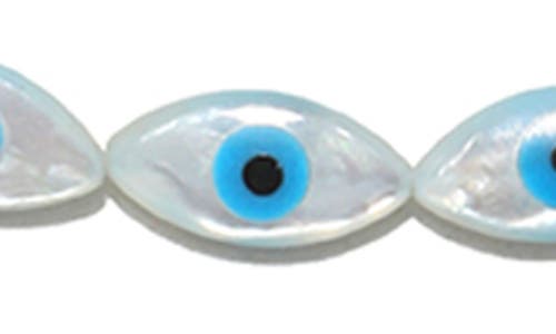 Sequin Beaded Mother-of-pearl Evil Eye Choker In Blue