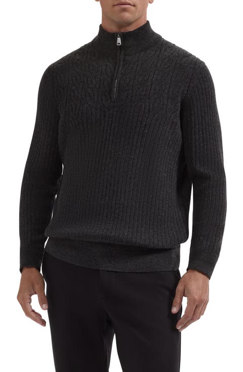 Cotton and Cashmere Quarter Zip Sweater