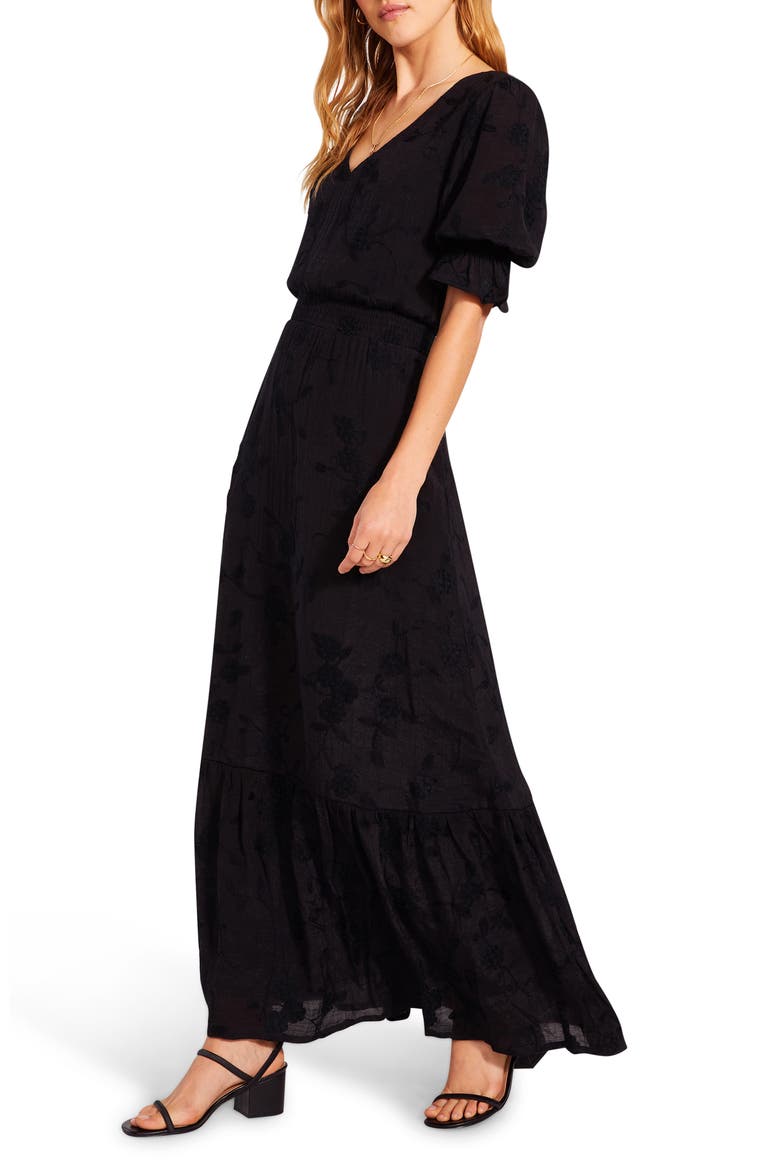 BB Dakota x Steve Madden Hampton Embroidered Prairie Dress, Alternate, color, BLACK