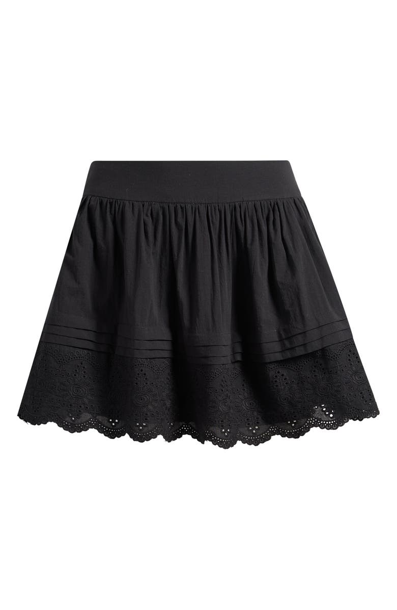 WAYF x Hannah Lovey Porter Goldie Embroidered Detail Cotton Miniskirt, Alternate, color, 